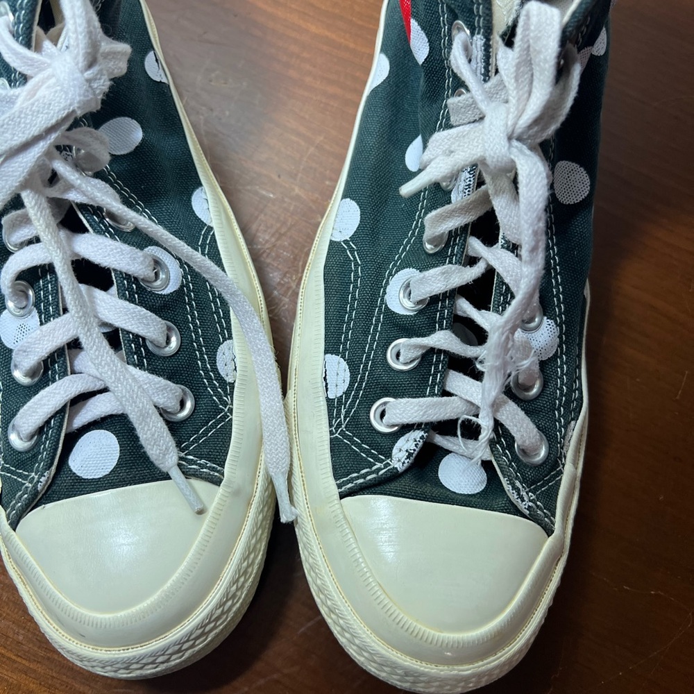 Comme des Garçons PLAY×Converse Chuck Taylor All Star High-Top Sneakers Size 7 - Picture 6 of 9